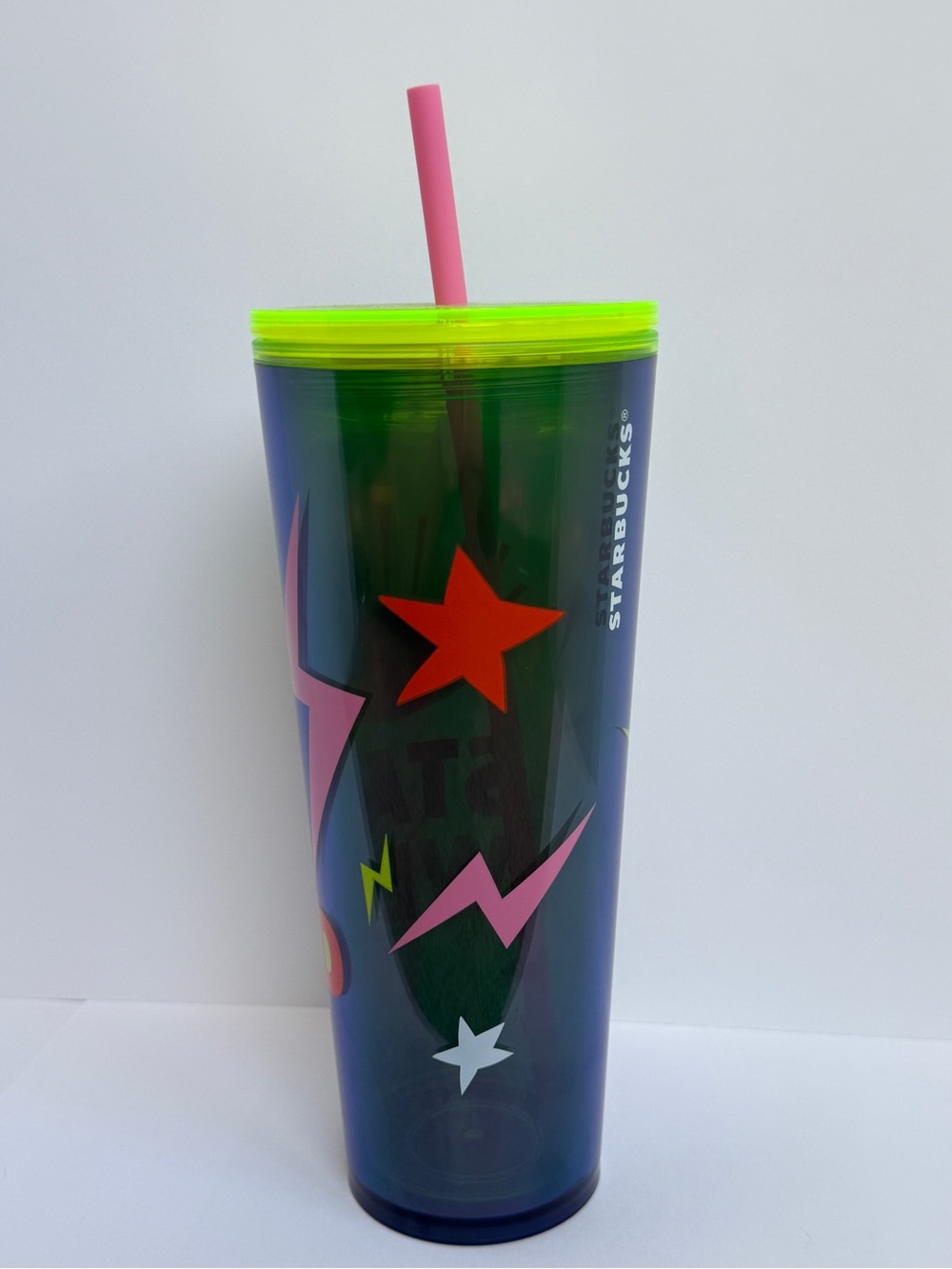 Starbucks Stay Weird Neon Tumbler Cup - Pink & Lime - Picture 3 of 9